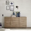 Madia 182x90h cm moderna 1 anta 3 cassetti rovere Alvarez