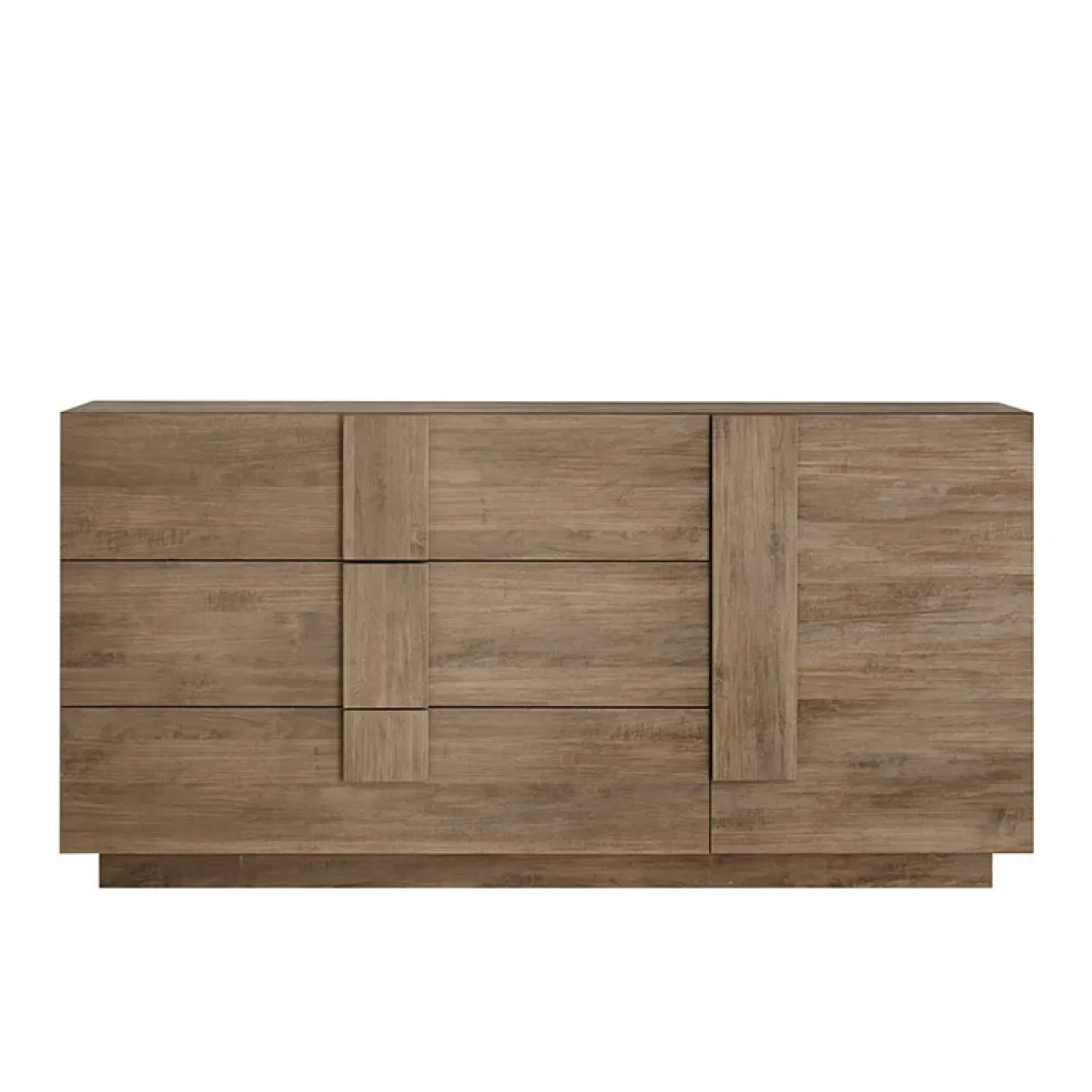 Madia 182x90h cm moderna 1 anta 3 cassetti rovere Alvarez