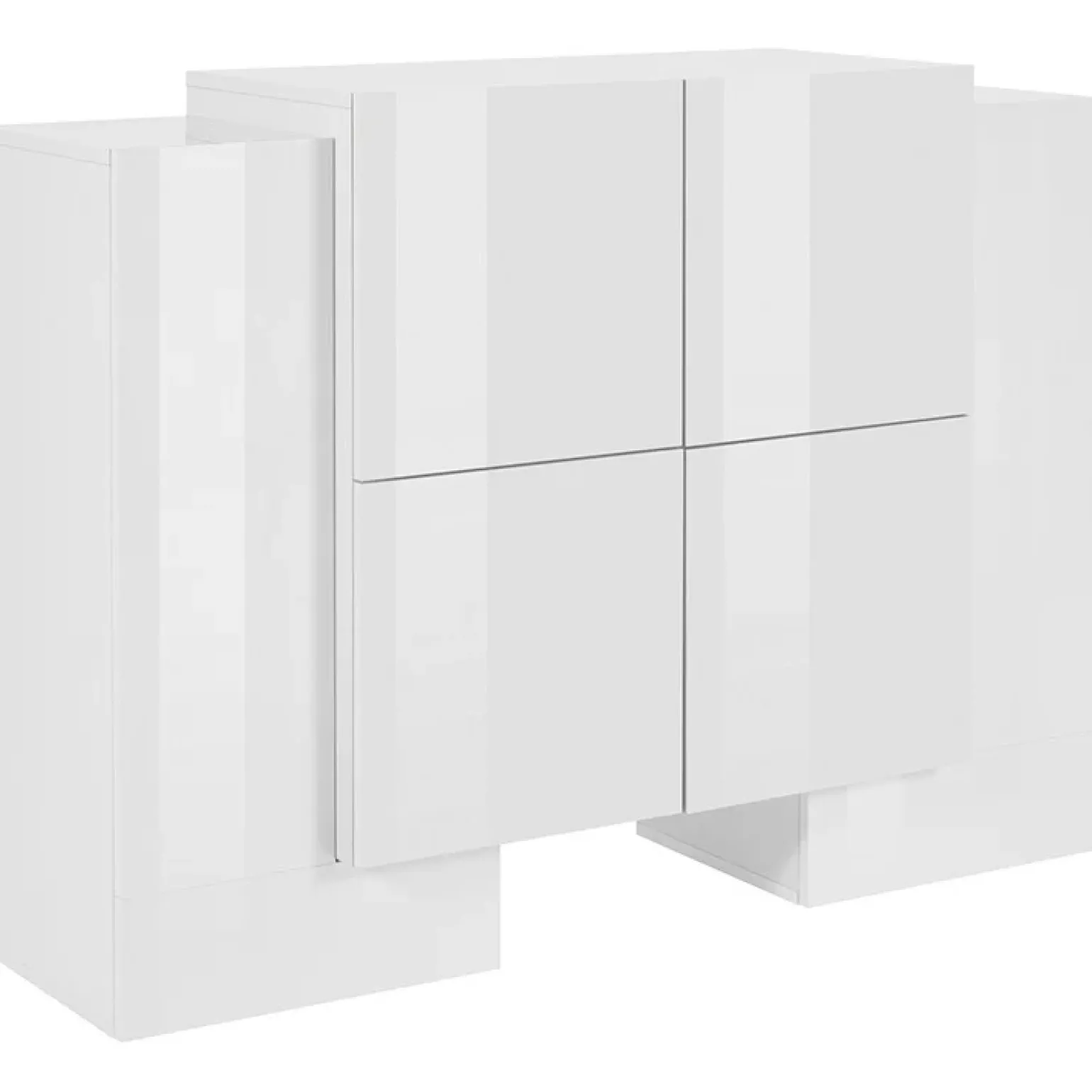 Madia 130x85h cm moderna bianco lucido Akoya