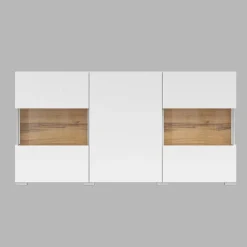 Madia 120x62h cm moderna bianco rovere Fusion