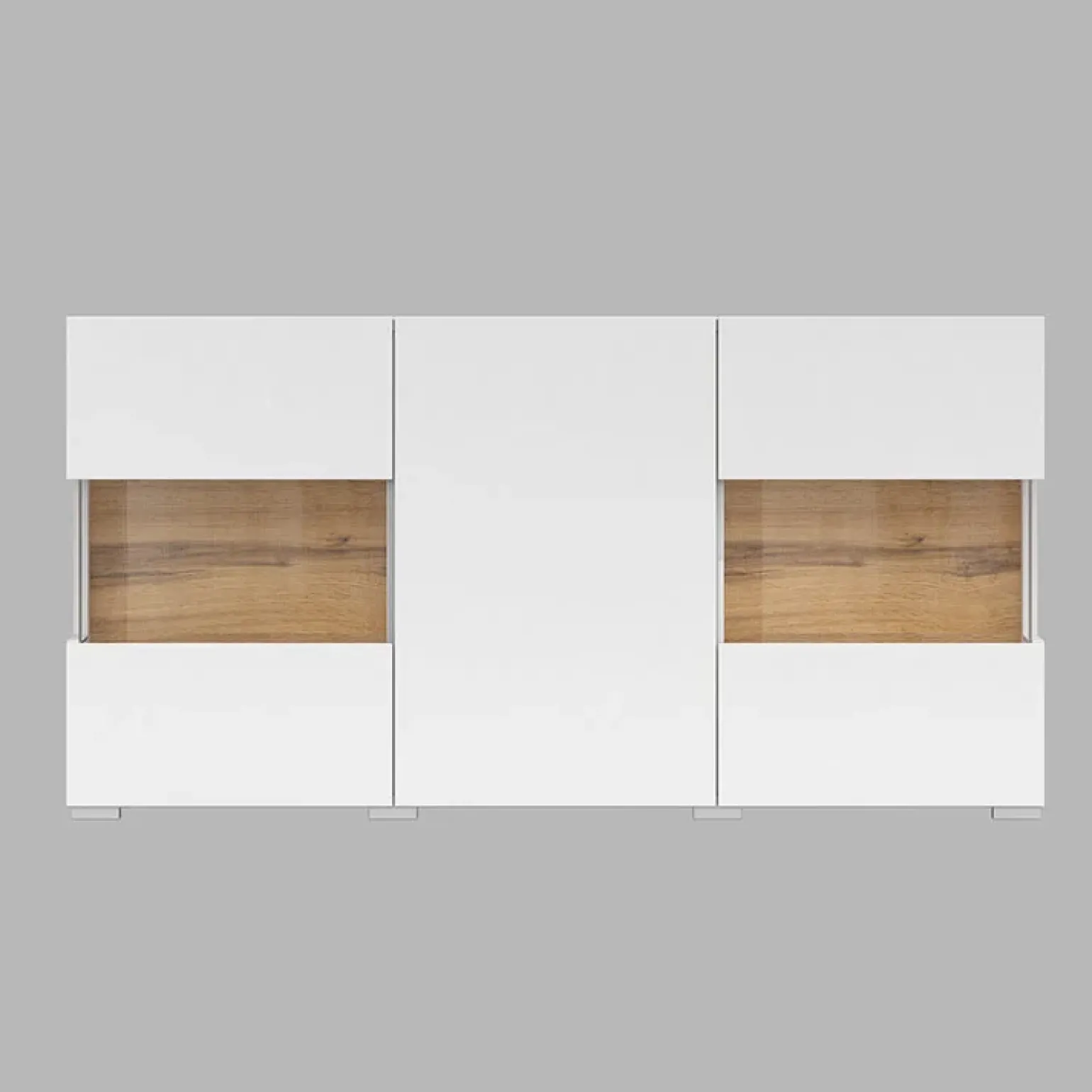 Madia 120x62h cm moderna bianco rovere Fusion