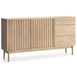 Madia 159x84h cm moderna design cannettato rovere Colby