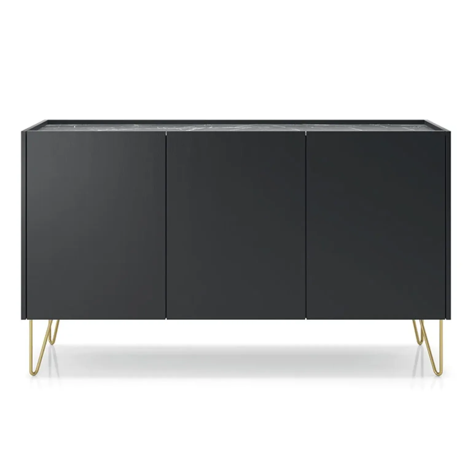 Madia 144x83h cm moderna sogggiorno nero effetto marmo Sirena