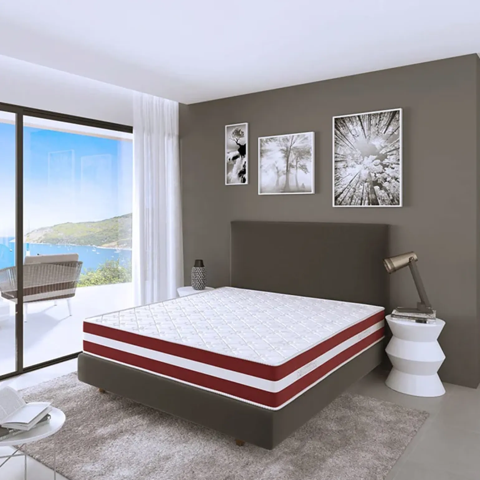 Materasso matrimoniale 160x200cm doppio strato memory antiacaro H. 24cm Superior Memory
