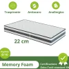 Materasso singolo 80x200cm memory antiacaro H. 22cm Memory Deluxe