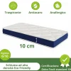 Materasso singolo 80x200cm schiumato antiacaro H. 10cm Top Dream