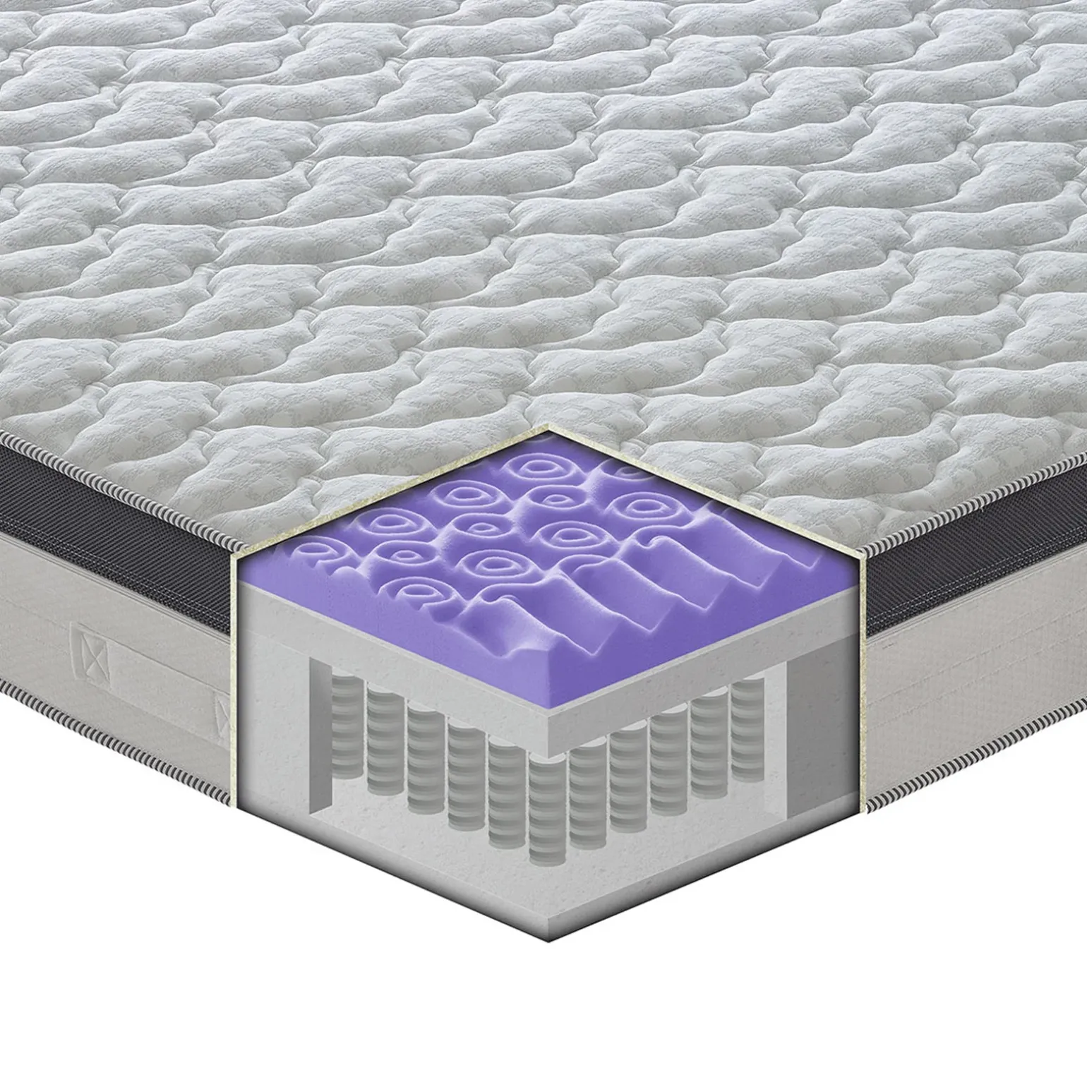 Materasso 120x195cm una piazza e mezzo memory con molle Premium