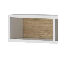 Mensola 169x21h cm 5 vani da parete bianco rovere Tahiti