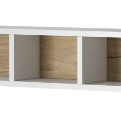 Mensola 169x21h cm 5 vani da parete bianco rovere Tahiti