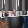 Mensola 95x17h cm  4 vani da parete moderna bianco Serafina