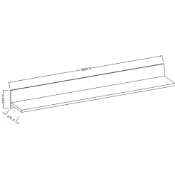 Mensola 180x22h cm da parete bianco opaco e lucido Maiorca