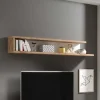 Mensola 180x28h cm da parete moderna bianco lucido rovere Aria