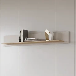 Mensola 160x24h cm da parete rovere tortora lucido Jumbo