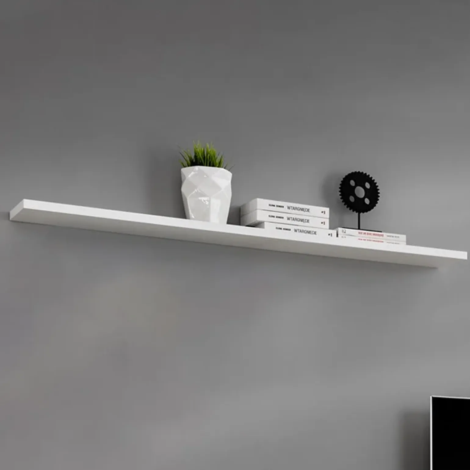 Mensola 120x2h cm soggiorno bianca Geo