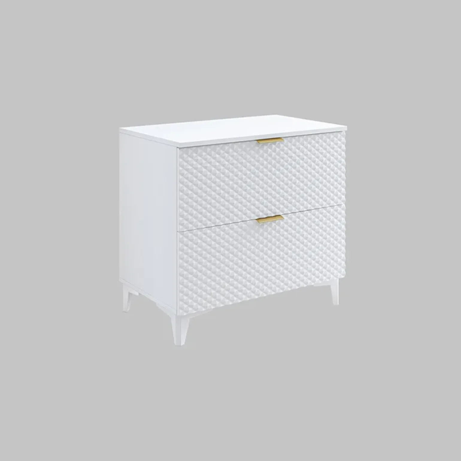 Mobile bagno a terra 81cm 2 cassetti bianco frontali decorati Konny