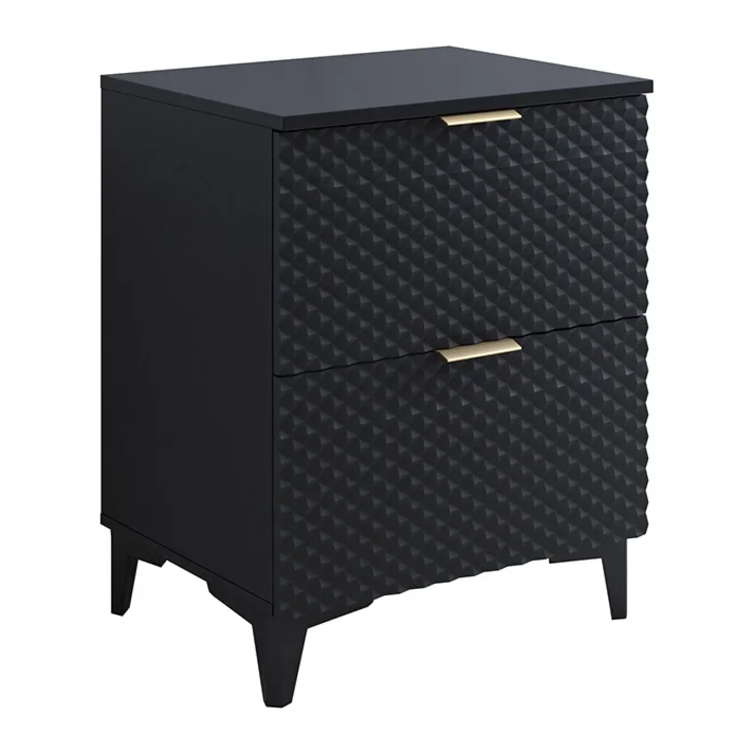 Mobile bagno a terra 61cm 2 cassetti nero frontali decorati Konny