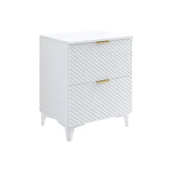 Mobile bagno a terra 61cm 2 cassetti bianco frontali decorati Konny