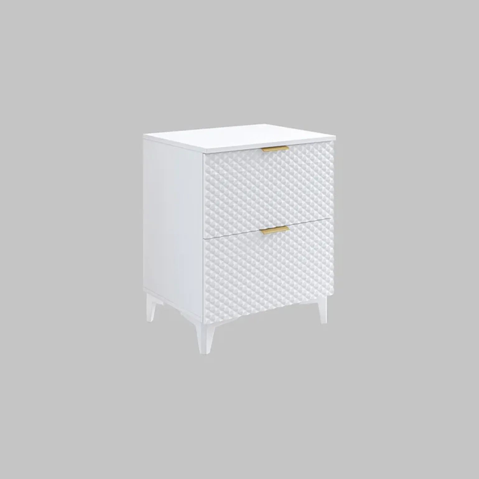 Mobile bagno a terra 61cm 2 cassetti bianco frontali decorati Konny