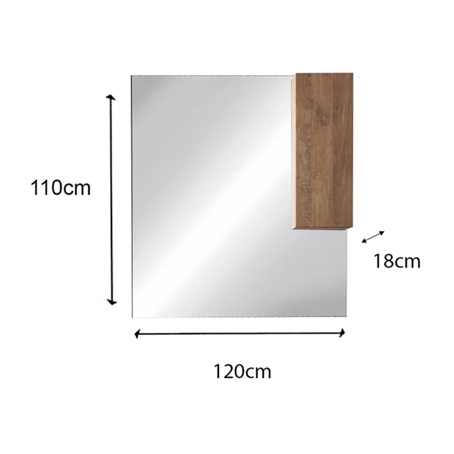 Mobile bagno a terra 120cm con doppio lavabo e specchio rovere Alvarez