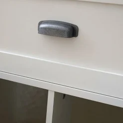 Mobile bagno a terra 82cm con lavabo e colonna shabby bianco rovere Ilias
