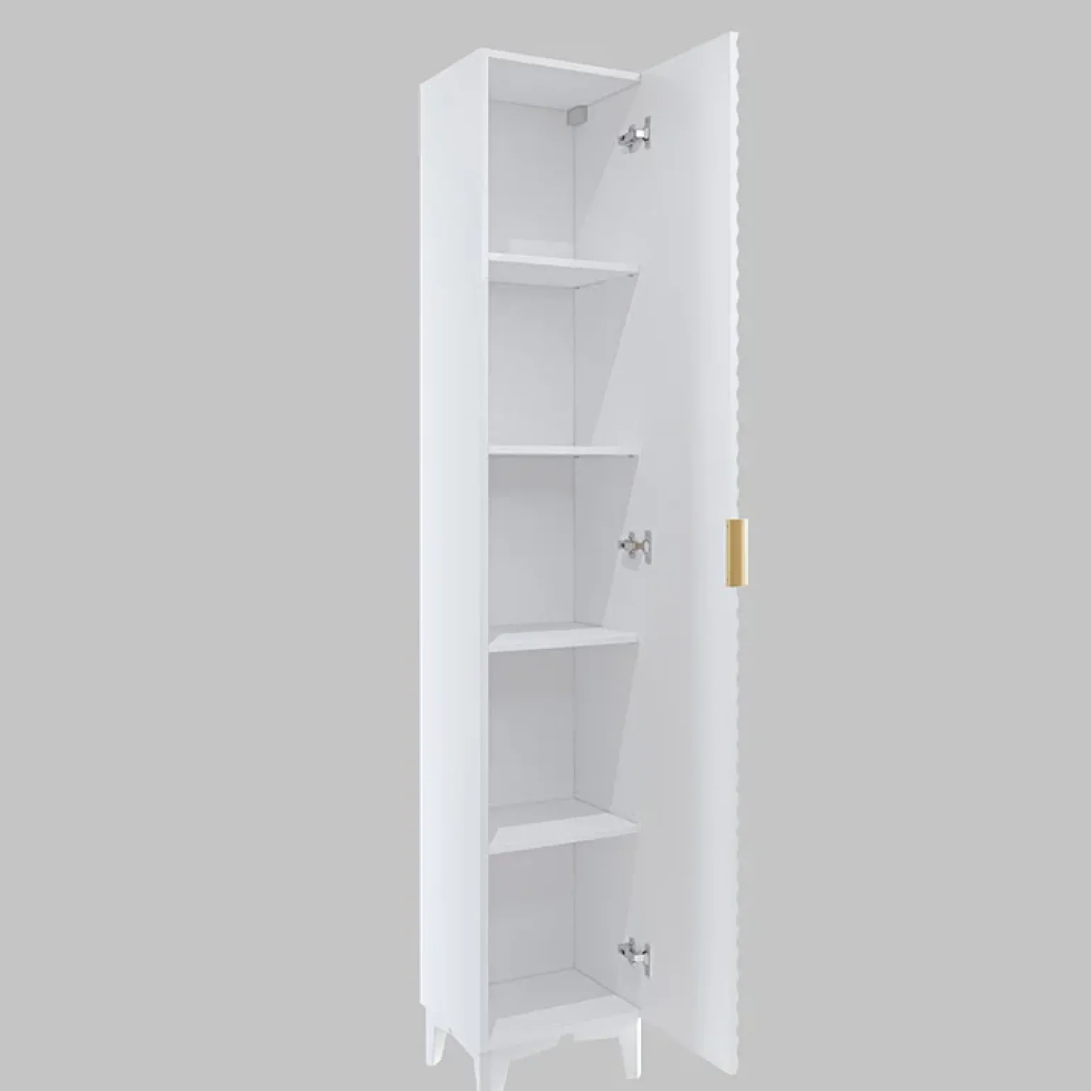 Mobile bagno a terra 81cm con colonna bianco frontali decorati Konny