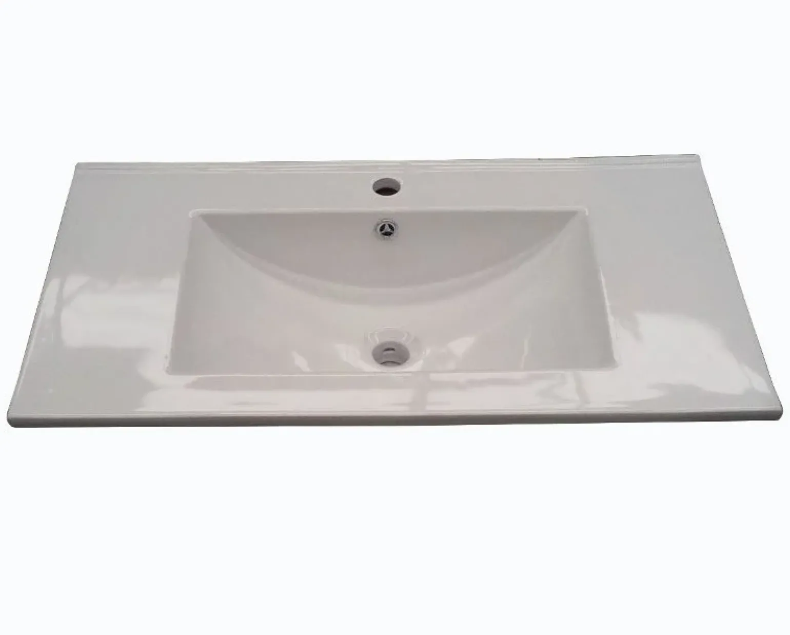 Mobile bagno a terra 80cm con lavabo e specchio bianco lucido David