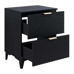 Mobile bagno a terra 61cm con colonna nero frontali decorati Konny