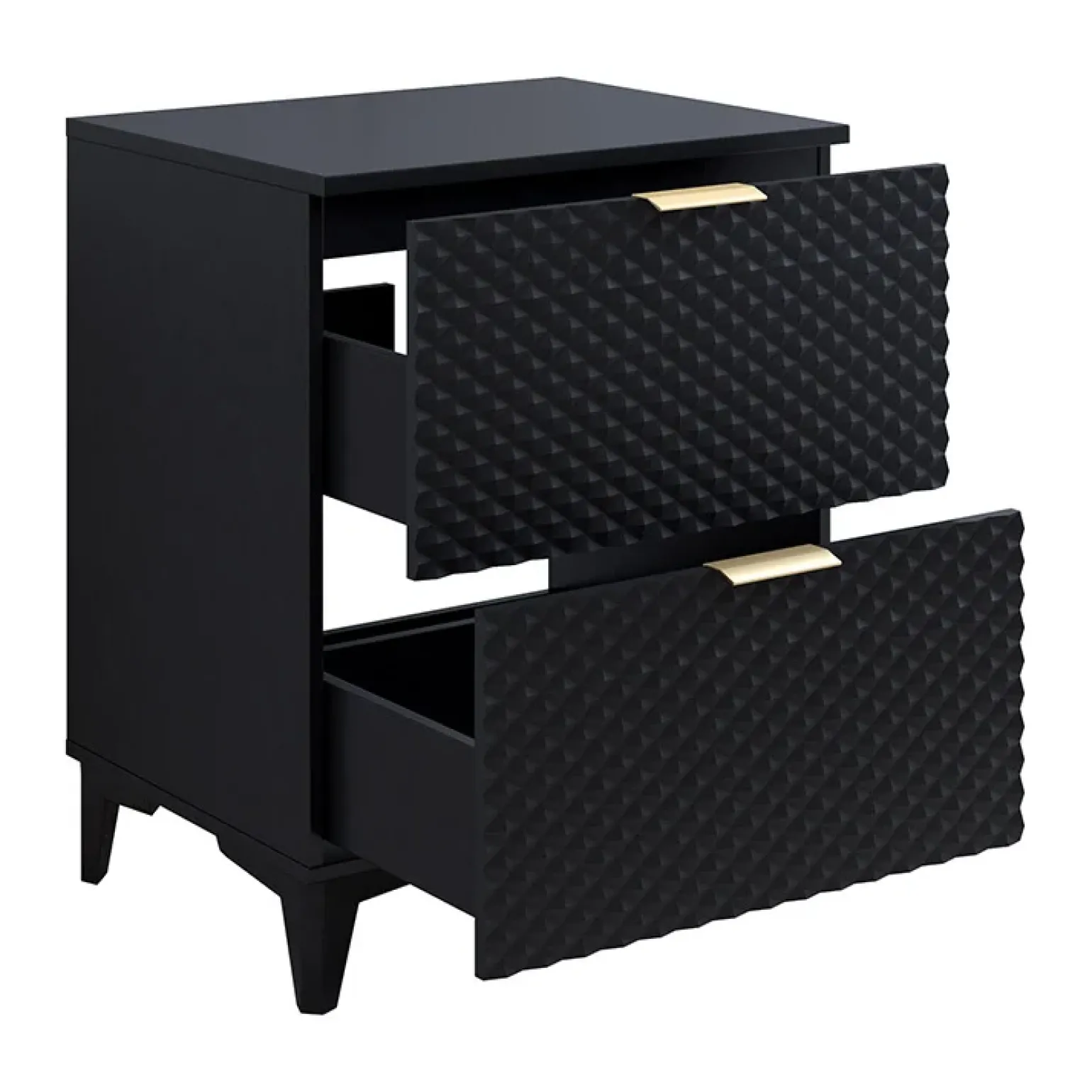 Mobile bagno a terra 61cm con colonna nero frontali decorati Konny