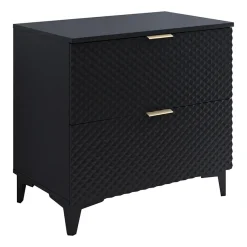 Mobile bagno a terra 81cm con colonna nero frontali decorati Konny