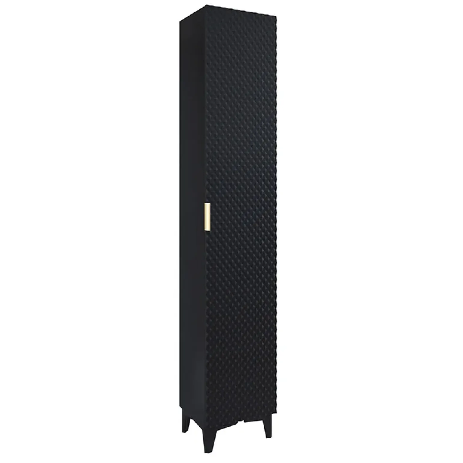 Mobile bagno a terra 81cm con colonna nero frontali decorati Konny
