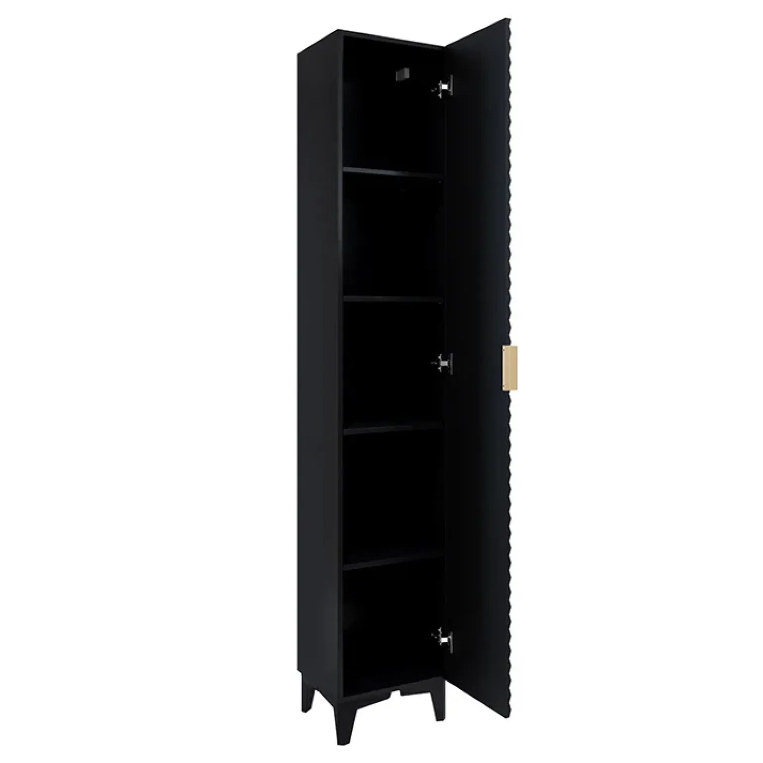 Mobile bagno a terra 81cm con colonna nero frontali decorati Konny