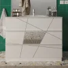 Mobile bagno a terra 80cm con lavabo 3 cassetti bianco lucido specchi Olimpo