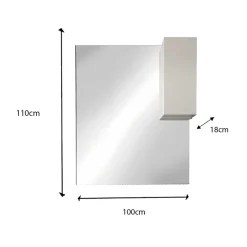 Mobile bagno a terra 100cm con lavabo e specchio bianco lucido specchi Olimpo