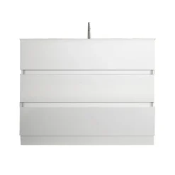 Mobile bagno a terra 80cm con lavabo 3 cassetti bianco lucido Moon