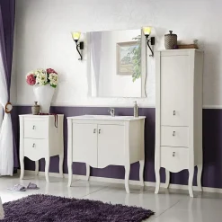Mobile bagno classico 45cm 2 cassetti bianco Brigit