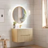 Mobile bagno sospeso cannettato 80cm con lavabo rovere Pretty