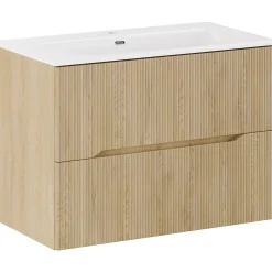 Mobile bagno sospeso cannettato 80cm con lavabo rovere Pretty