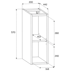 Mobile bagno sospeso cannettato 100cm con lavabo e colonna bianco rovere Cleany
