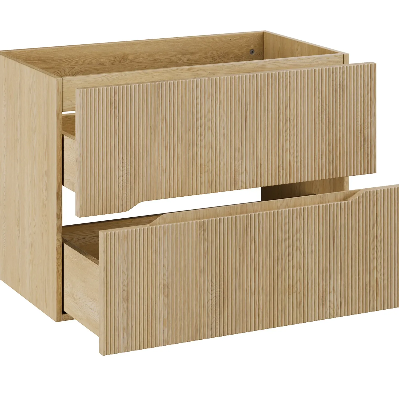 Mobile bagno sospeso cannettato 80cm con colonna rovere Pretty