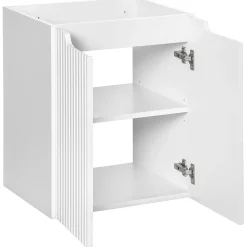 Mobile bagno sospeso cannettato 120cm 5 ante bianco rovere Cleany