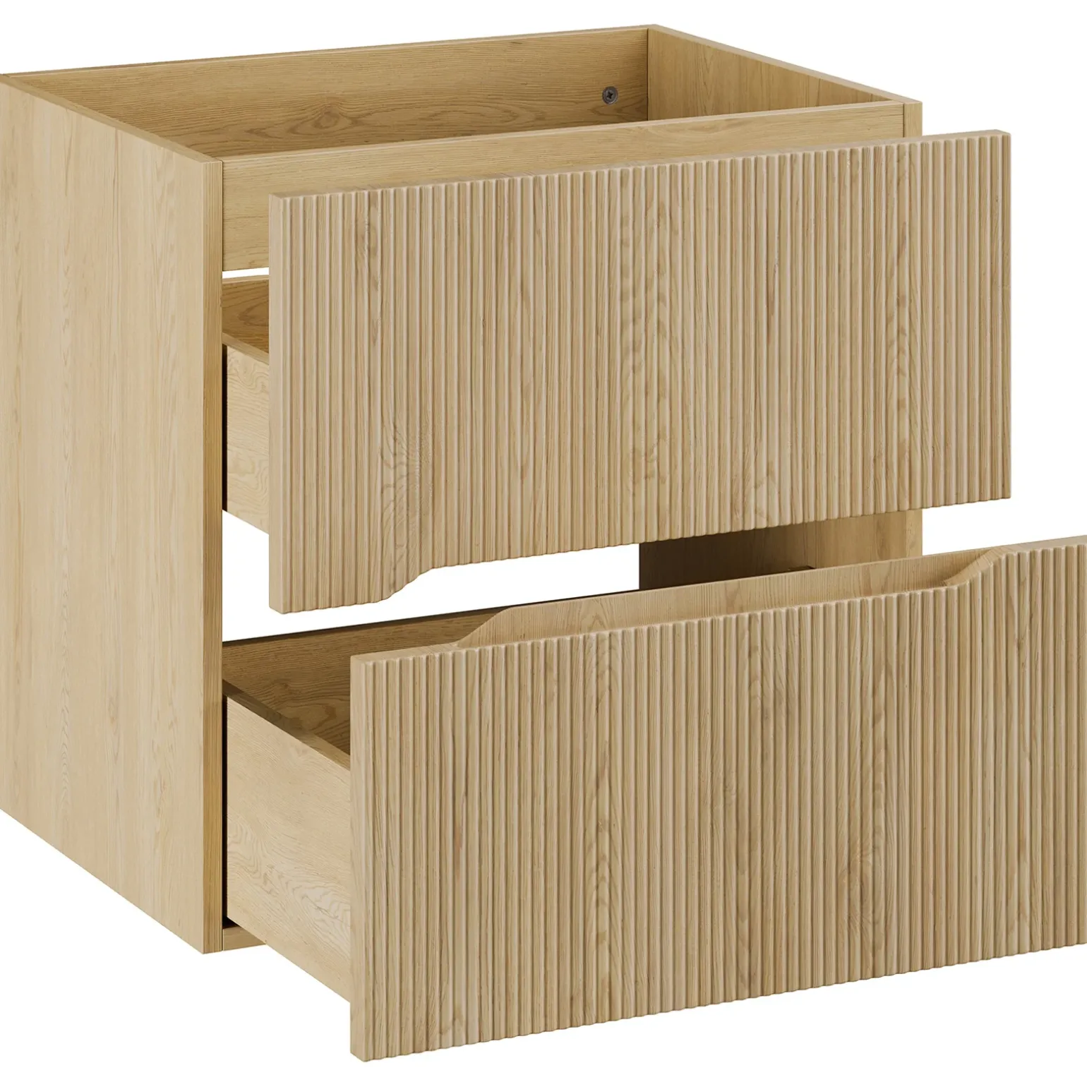Mobile bagno sospeso cannettato 60cm con colonna rovere Pretty