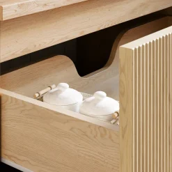 Mobile bagno sospeso cannettato 60cm con colonna rovere Pretty