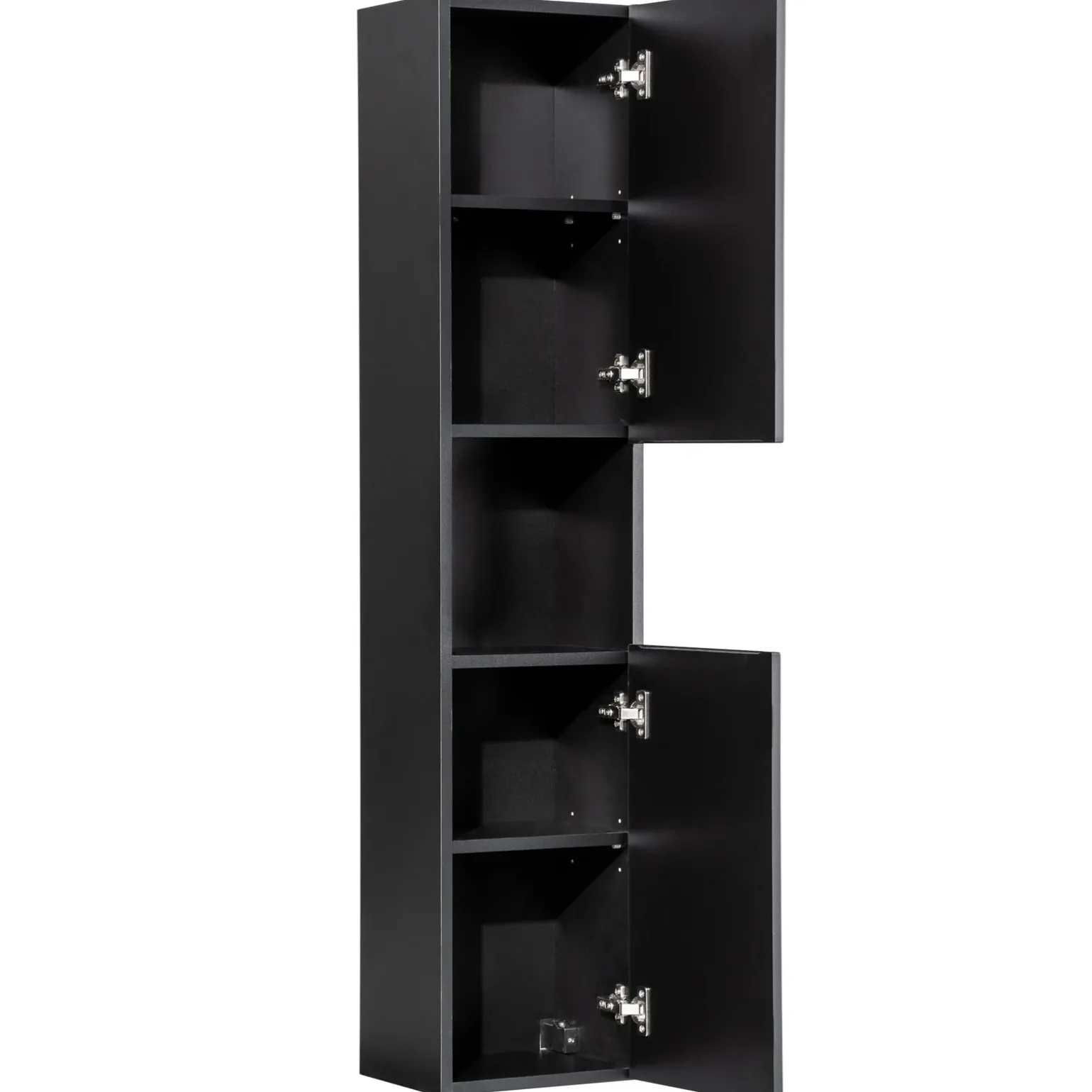 Mobile bagno sospeso cannettato 100cm con lavabo e colonna nero rovere Cleany