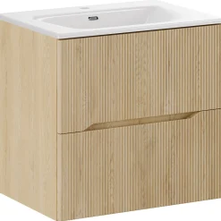 Mobile bagno sospeso cannettato 60cm con lavabo rovere Pretty