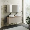 Mobile bagno sospeso 120cm 2 cassettoni e 2 cassetti attrezzati grigio quercia Serif