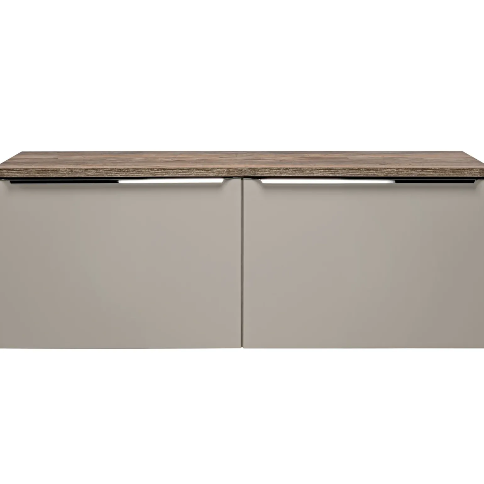 Mobile bagno sospeso 120cm 2 cassettoni e 2 cassetti attrezzati grigio quercia Serif