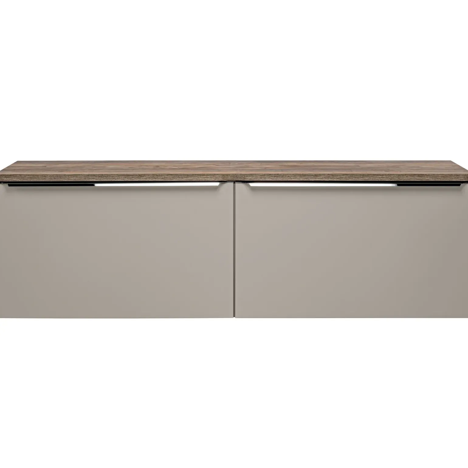 Mobile bagno sospeso 160cm 2 cassettoni e 2 cassetti attrezzati grigio quercia Serif