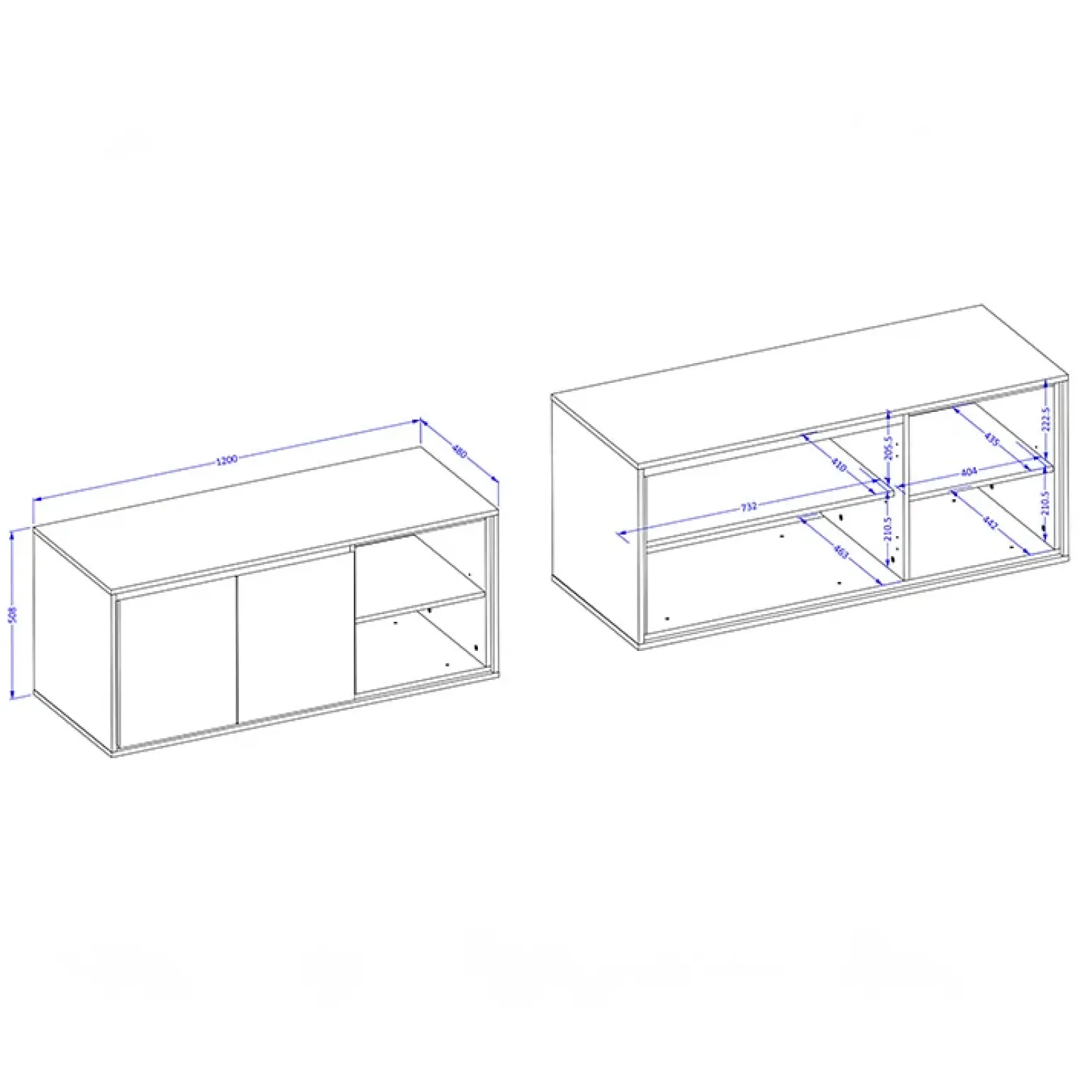 Mobile bagno sospeso 120cm 2 ante e 2 vani a giorno tortora nero Linda