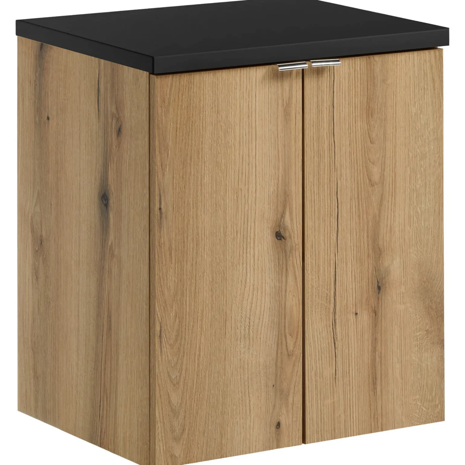 Mobile bagno sospeso 50cm 2 ante rovere nero Rovery