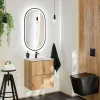 Mobile bagno sospeso 50cm 2 cassetti con lavabo rovere Rovery
